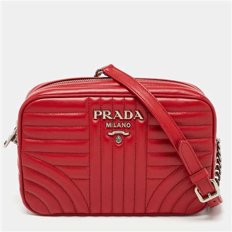 prada diagramme camera bag red|prada leather camera bag.